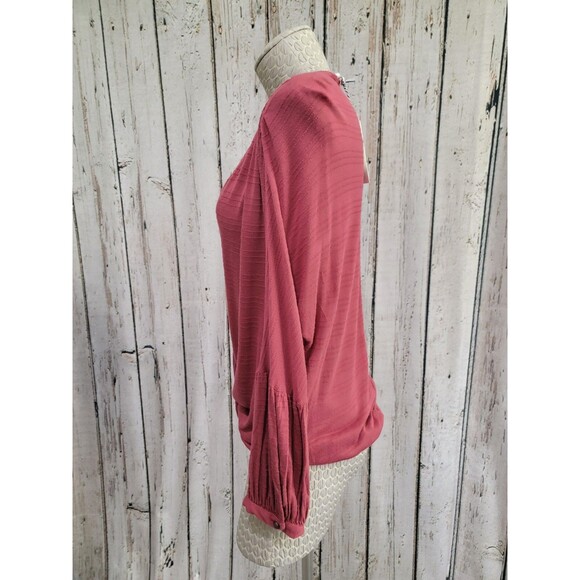 ALK Women's Small Lucky Brand Rose Surplice Long Sleeve Blouse Shirt Top NEW NWT - Picture 5 of 10